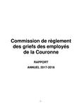 Rapport annuel / Commission de règlement des griefs des employés de la Couronne. 2017 - 2018