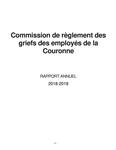 Rapport annuel / Commission de règlement des griefs des employés de la Couronne. 2018 - 2019