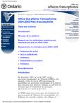 Plan d'accessibilité (LPHO) ... Office des affaires francophones. 2004 - 05