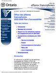 Plan d'accessibilité (LPHO) ... Office des affaires francophones. 2005 - 06