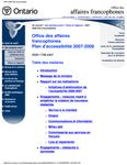 Plan d'accessibilité (LPHO) ... Office des affaires francophones. 2007 - 08