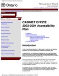 Accessibility plan Office of the Premier and Cabinet Office. 2003 - 04