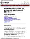 Rapport sur l'accessibilité / Ministère du Tourisme, de la Culture et du Sport. 2003 - 04