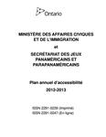 Plan d'accessibilité (LPHO) ... Ministère des affaires civiques et de l'immigration. 2012 - 13