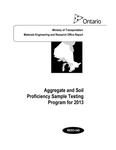 Aggregate and soil proficiency sample testing program for ... / Mark Vasavithasan and Stephen Senior. 2013