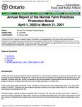 Annual report  / Normal Farm Practices Protection Board. 2000 - 2001