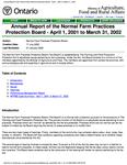 Annual report  / Normal Farm Practices Protection Board. 2001 - 2002