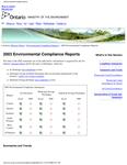 Environmental compliance regional reports .... 2003