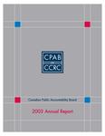 Annual report / Canadian Public Accountability Board 2003
