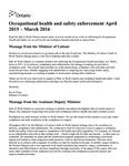 Occupational health and safety enforcement ... / Safe at Work Ontario. 2015 - 16