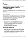 Accessibility report ...  / Ministry of Citizenship and Immigration. 2016