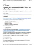 Accessibility report ...  / Ministry of Francophone Affairs. 2016