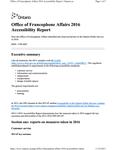 Accessibility report ...  / Ministry of Francophone Affairs. 2016
