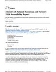 Accessibility report ...  / Ministry of Natural Resources and Forestry. 2016