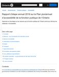 Ontario Public Service Multi-Year Accesibility Plan ... Annual Status Report 2018
