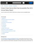 Ontario Public Service Multi-Year Accesibility Plan ... Annual Status Report 2018