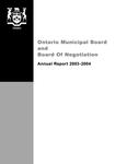 Annual report / Ontario Municipal Board 2003 - 2004