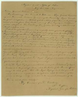 Militia General Orders, Kingston- August 18, 1815