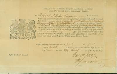 Military Commission of Robert Nelles-  October 10, 1815