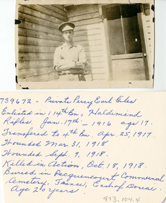 Private Percy Earl Giles