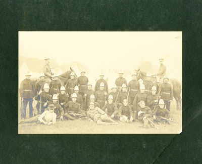 Group Photo Soldiers with 2 on Horseback