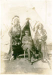 Three Men in Front of Tent