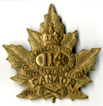 114th Battalion Maple Leaf pin