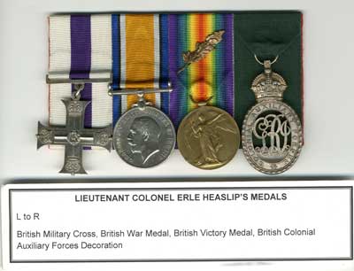 E. Heaslip's medals