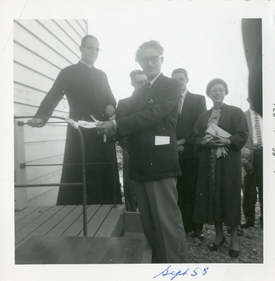 Ribbon Cutting at the Deux-Rivières Bilingual Separate School c.1958