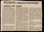 Residents Request Townships Status for Road
