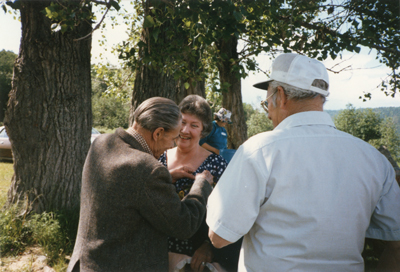 Ferdie and Jean Boudreau: Pinning the Corsage c.1985