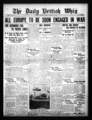 Daily British Whig (1850), 13 Aug 1914