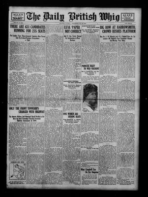 Daily British Whig (1850), 23 Nov 1921