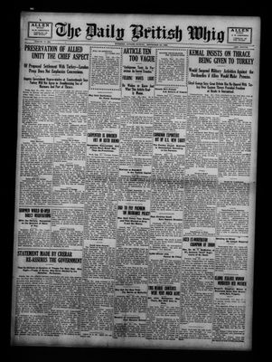 Daily British Whig (1850), 25 Sep 1922