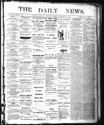 Kingston News (1868), 18 Nov 1872