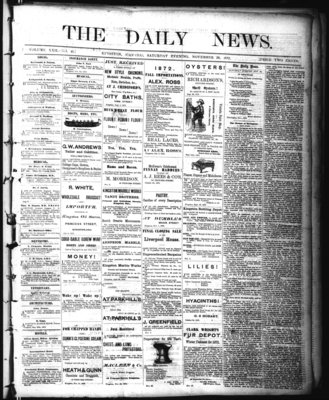 Kingston News (1868), 30 Nov 1872