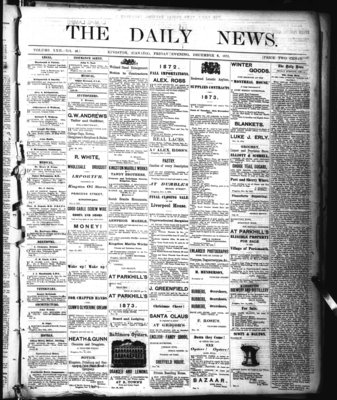 Kingston News (1868), 6 Dec 1872