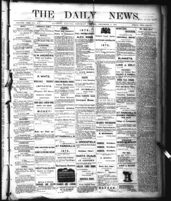 Kingston News (1868), 7 Dec 1872