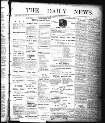 Kingston News (1868), 6 Jan 1873