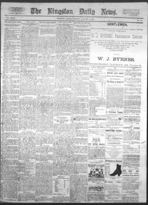 Kingston News (1868), 3 Jan 1887