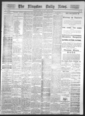 Kingston News (1868), 25 Apr 1887