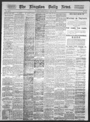 Kingston News (1868), 26 Apr 1887