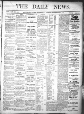 Kingston News (1868), 25 Sep 1878