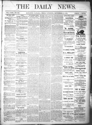 Kingston News (1868), 27 Sep 1878