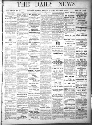 Kingston News (1868), 9 Dec 1878