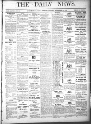 Kingston News (1868), 13 Dec 1878