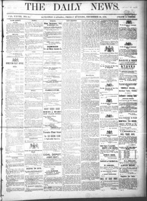 Kingston News (1868), 20 Dec 1878