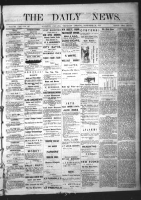 Kingston News (1868), 21 Nov 1872