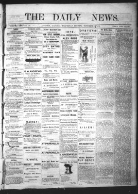 Kingston News (1868), 27 Nov 1872