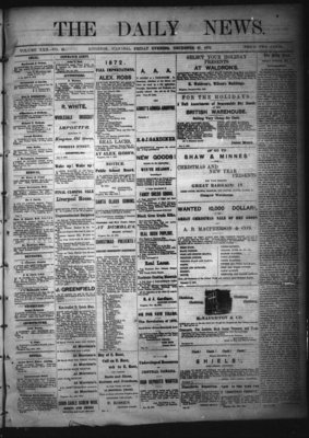 Kingston News (1868), 27 Dec 1872